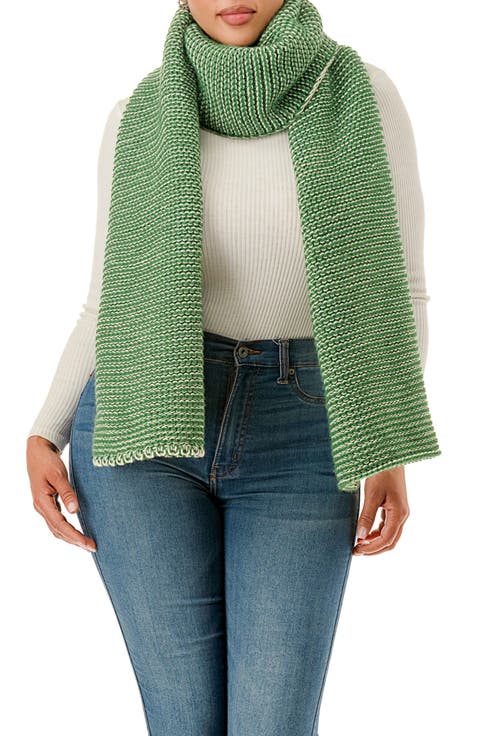 Two-Tone Open Knit Scarf