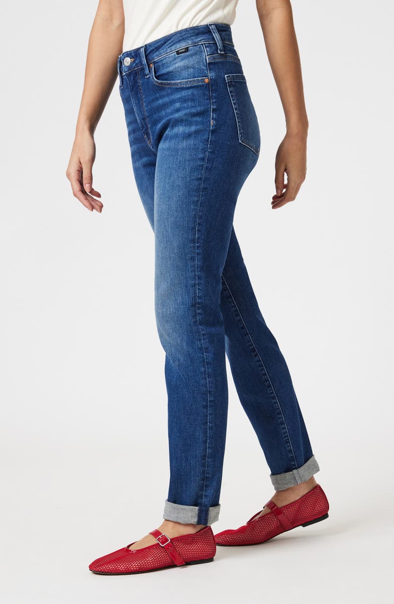 Mavi Jeans Kathleen Mid Rise Slim Boyfriend Jeans, Alternate, color, Dark Brushed Flex Blue