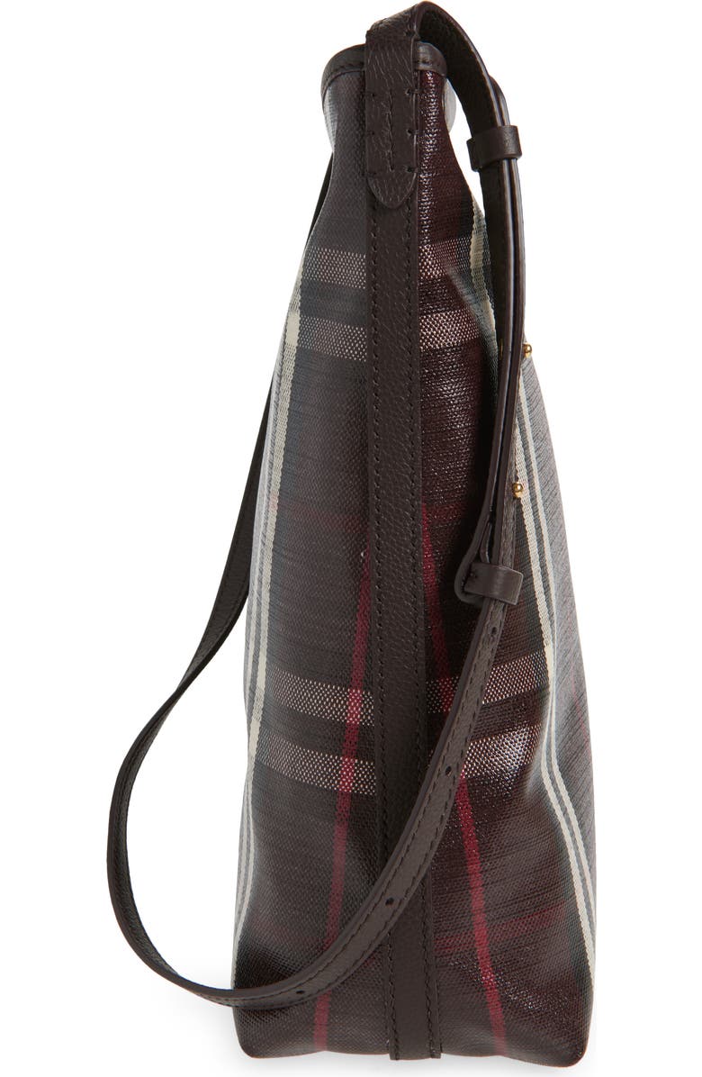 Burberry Small Highlands Coated Canvas Crossbody Bag, Alternate, color, Mahogany