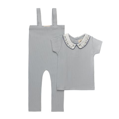 Embroidered Collar Collection - T-shirt and Overalls (Toddler)
