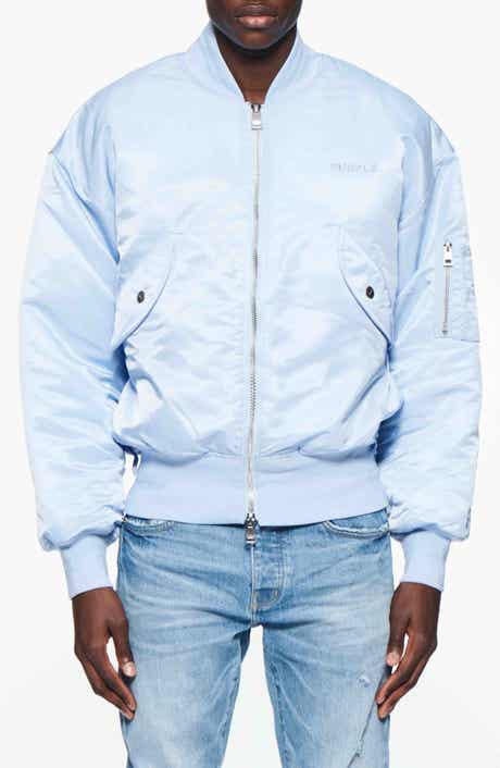 PURPLE BRAND Oversize Satin Bomber Jacket