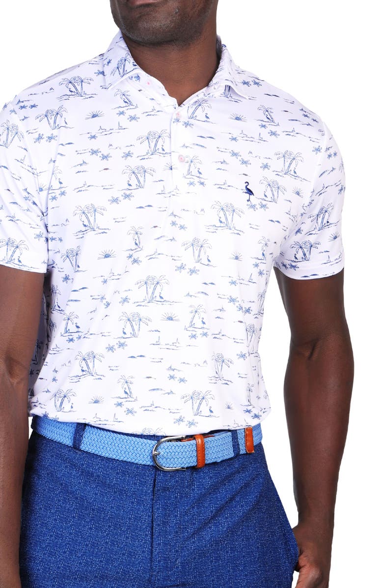 TailorByrd Vacation Byrd Performance Polo, Alternate, color, White Dove