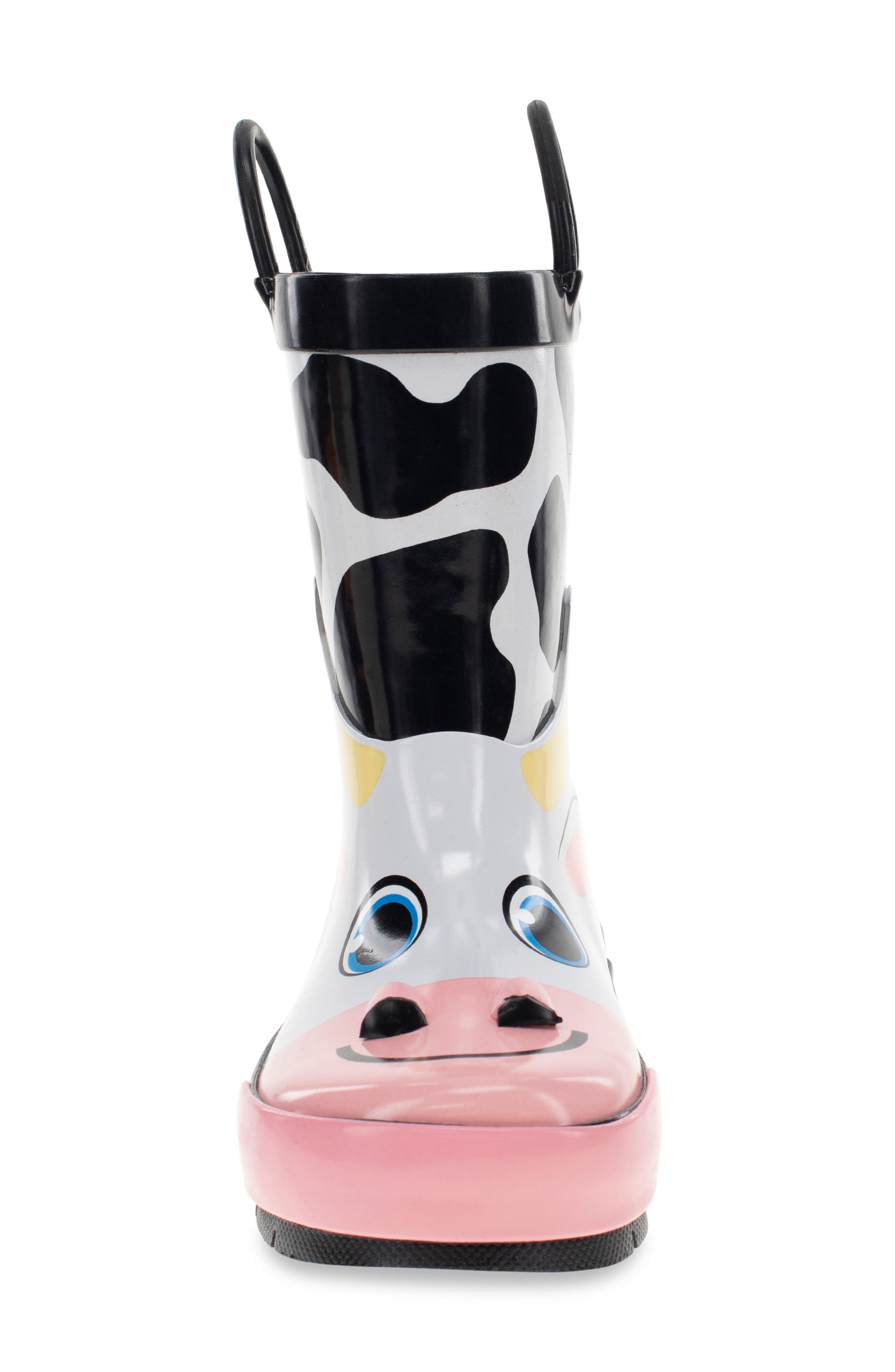 Western Chief Kids' Colbie Cow Waterproof Rain Boot, Alternate, color, Black