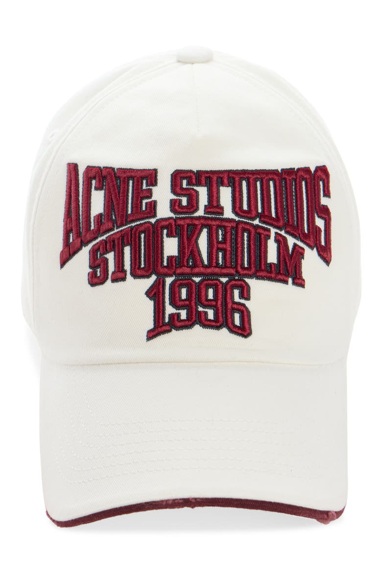Carla College Embroidered Logo Adjustable Baseball Cap, Alternate, color, WHITE/ RED