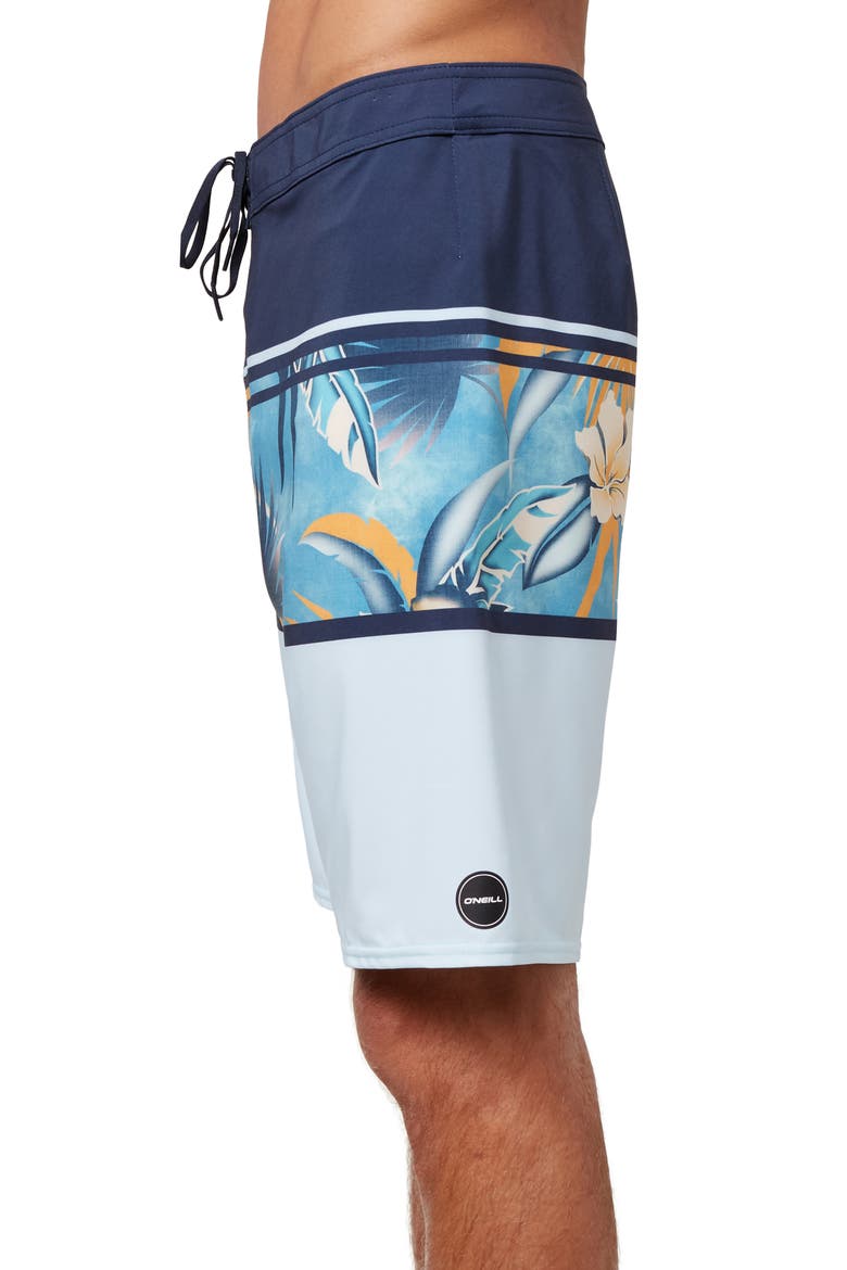 Hyperfreak Heist Palm Print Board Shorts, Alternate, color, NAVY
