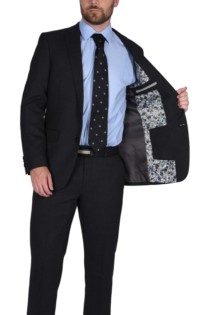 CRICKETEER Birdseye Slim Fit Wool Blend Suit, Alternate, color, Charcoal