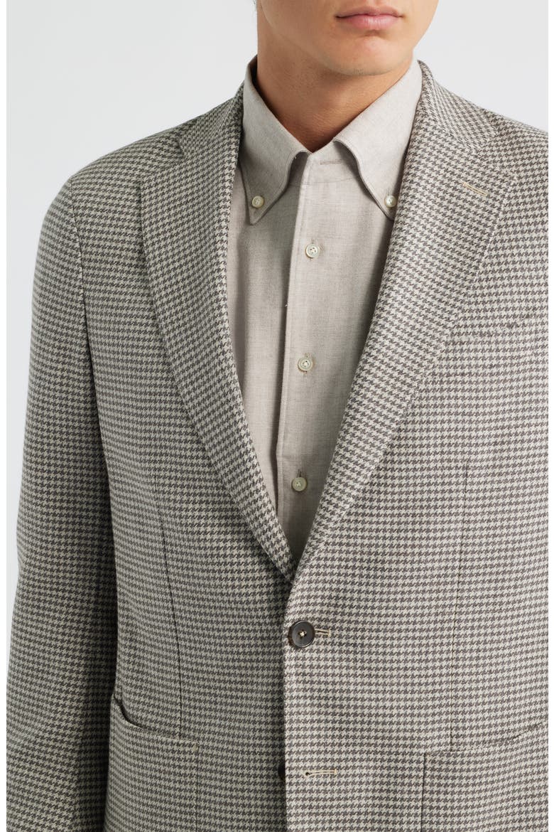 Houndstooth Stretch Wool & Linen Blend Sport Coat, Alternate, color, MEDIUM GREY
