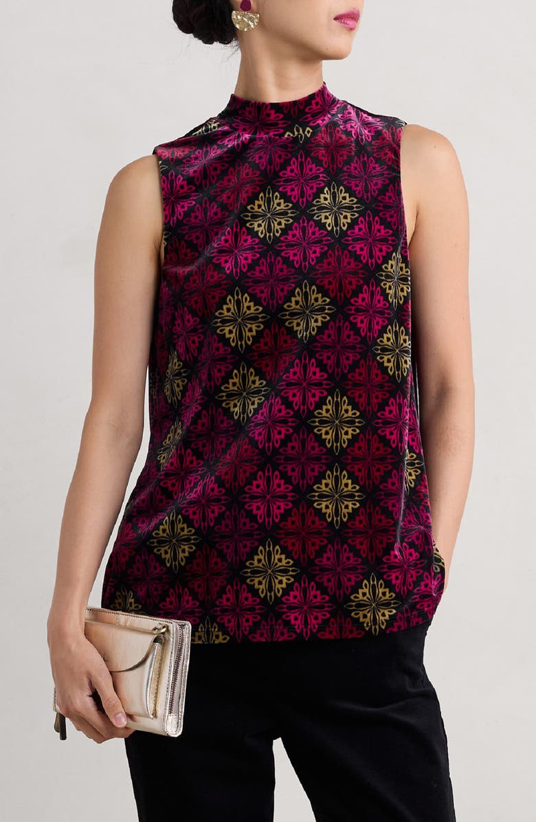 Seasalt Cornwall Winter Cherry Sleeveless Velvet Top, Main, color, 