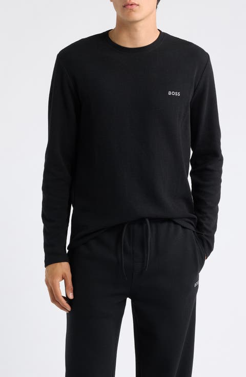 Long Sleeve Waffle Knit Pajama Shirt