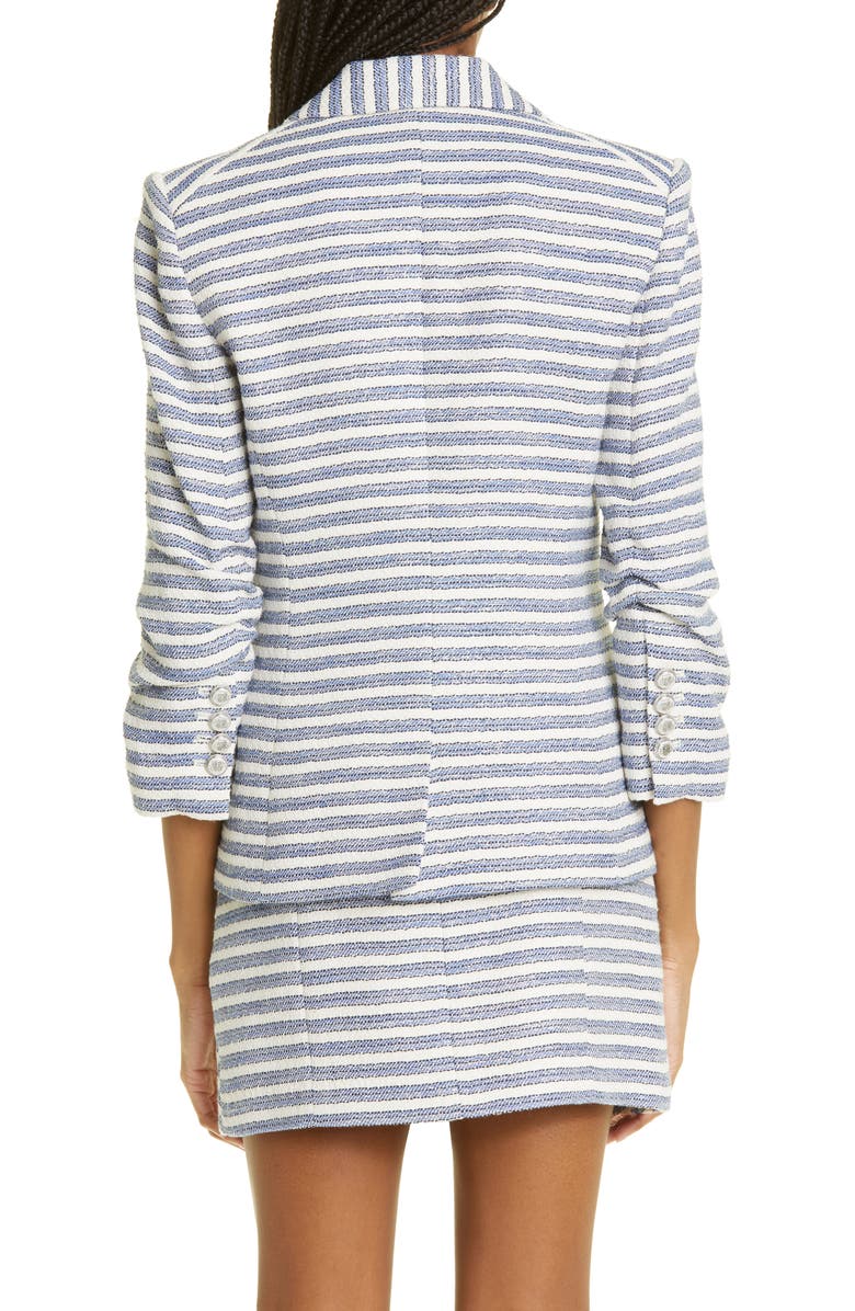 Veronica Beard Ryland Stripe Cotton Blend Dickey Jacket, Alternate, color, 