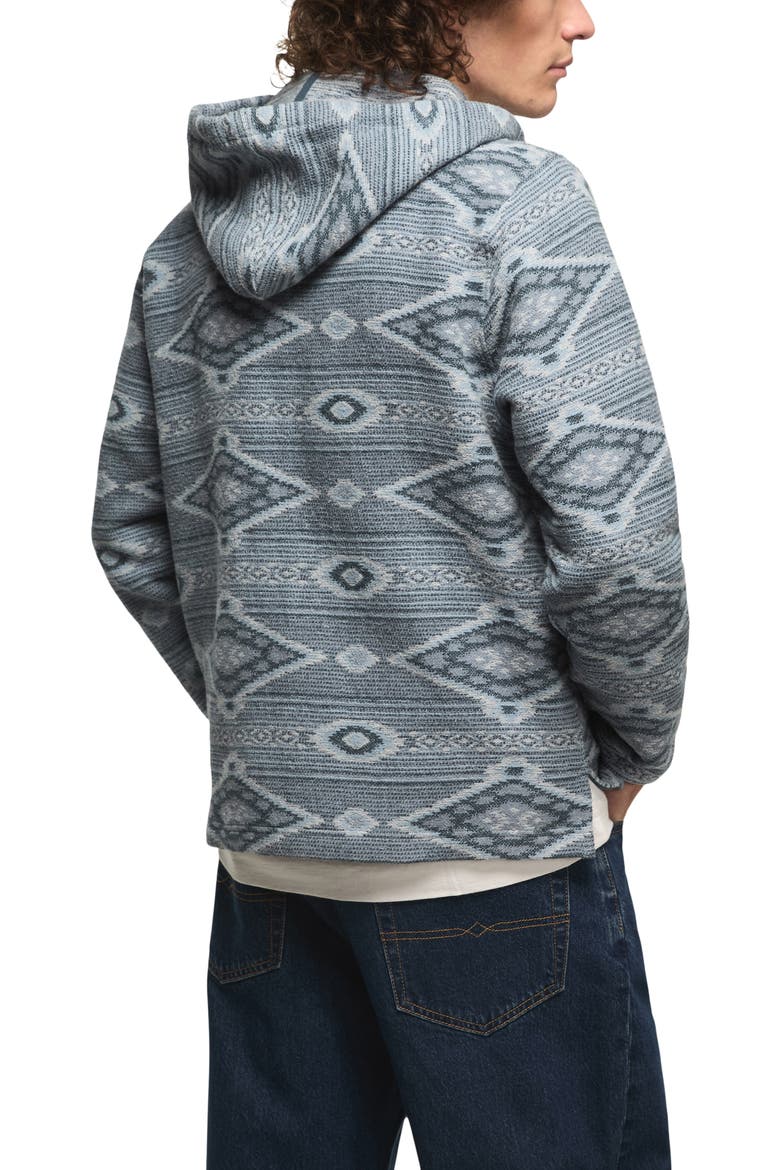 Baja Woven Cotton Jacquard Pullover Hoodie, Alternate, color, BLUE MULTI