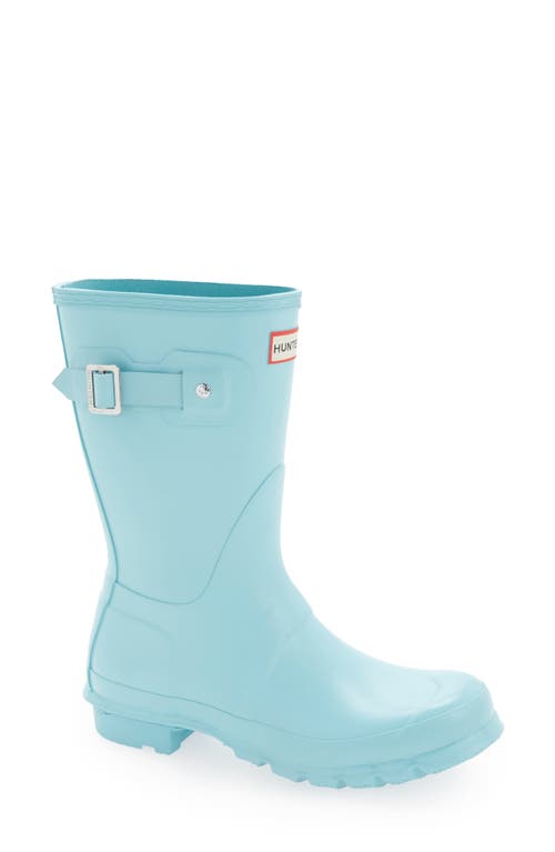Hunter Original Short Gloss Womens Rubber Mid-calf Rain Boots In Green