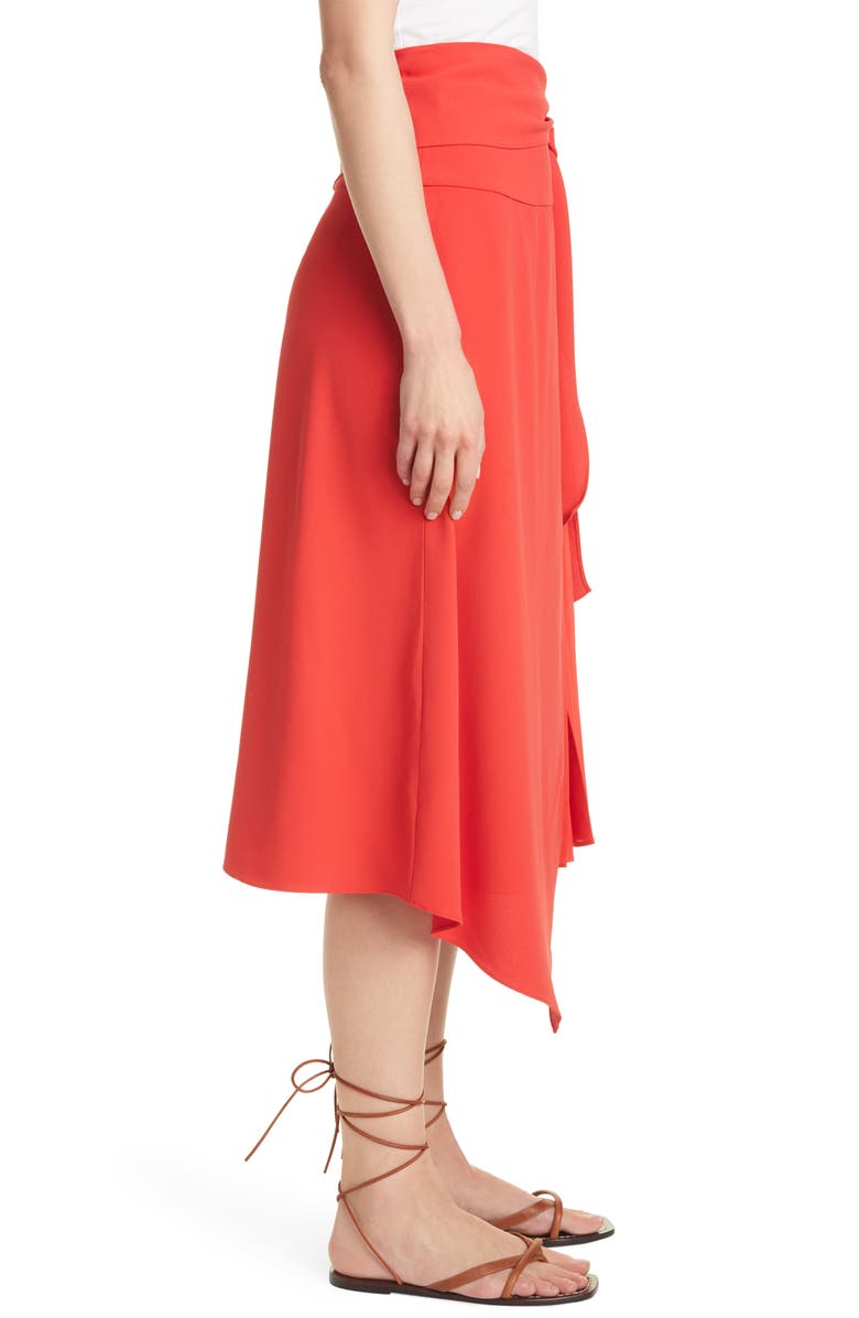 Alice + Olivia Zabana Asymmetrical Pleat Midi Skirt, Alternate, color,
