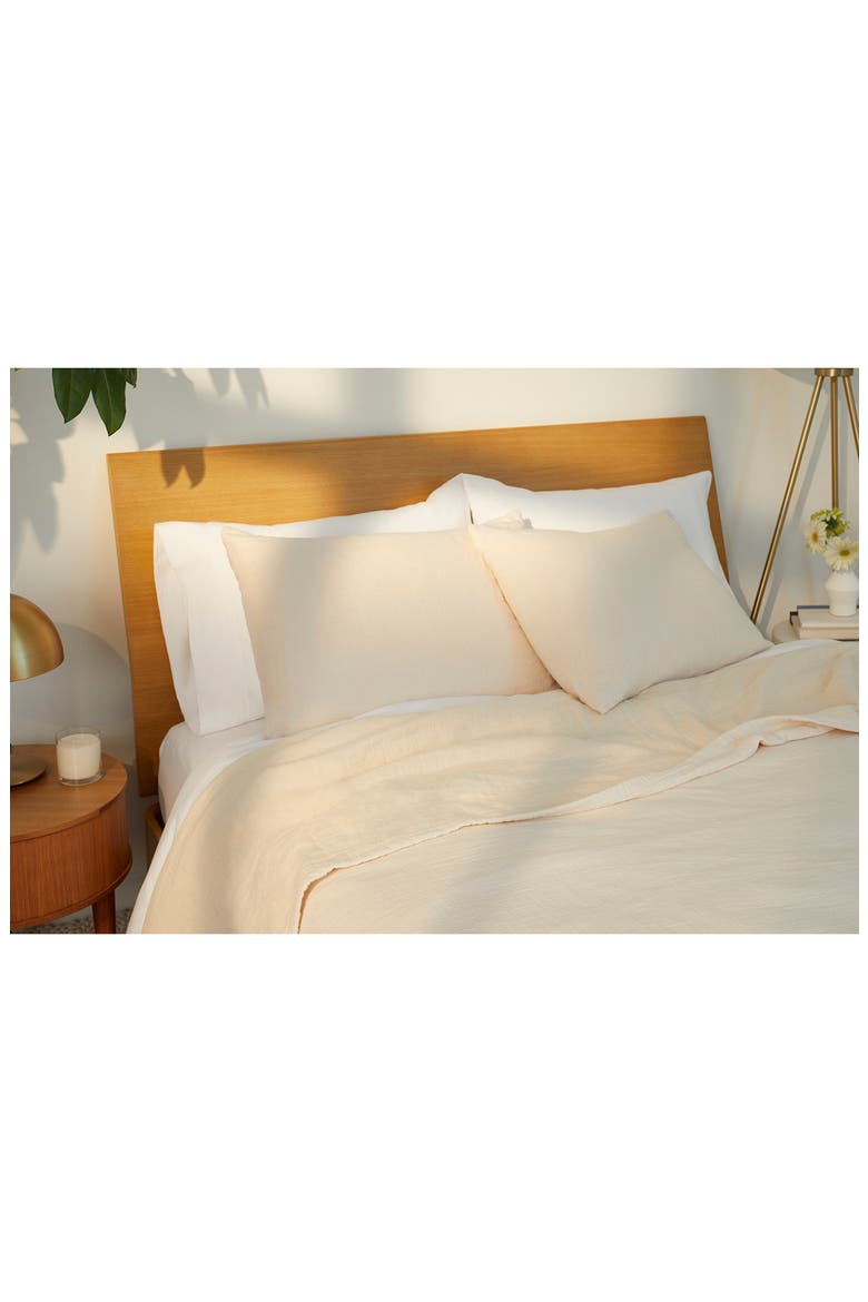 Textured Cotton Pillow Shams, Alternate, color, CREAM