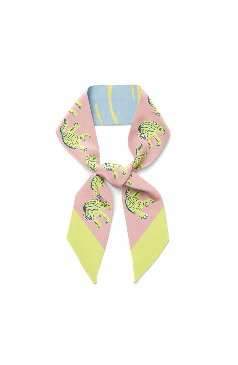Centinelle Nodding Tigers Twilly Ribbon Scarf, Main, color, Multicolor