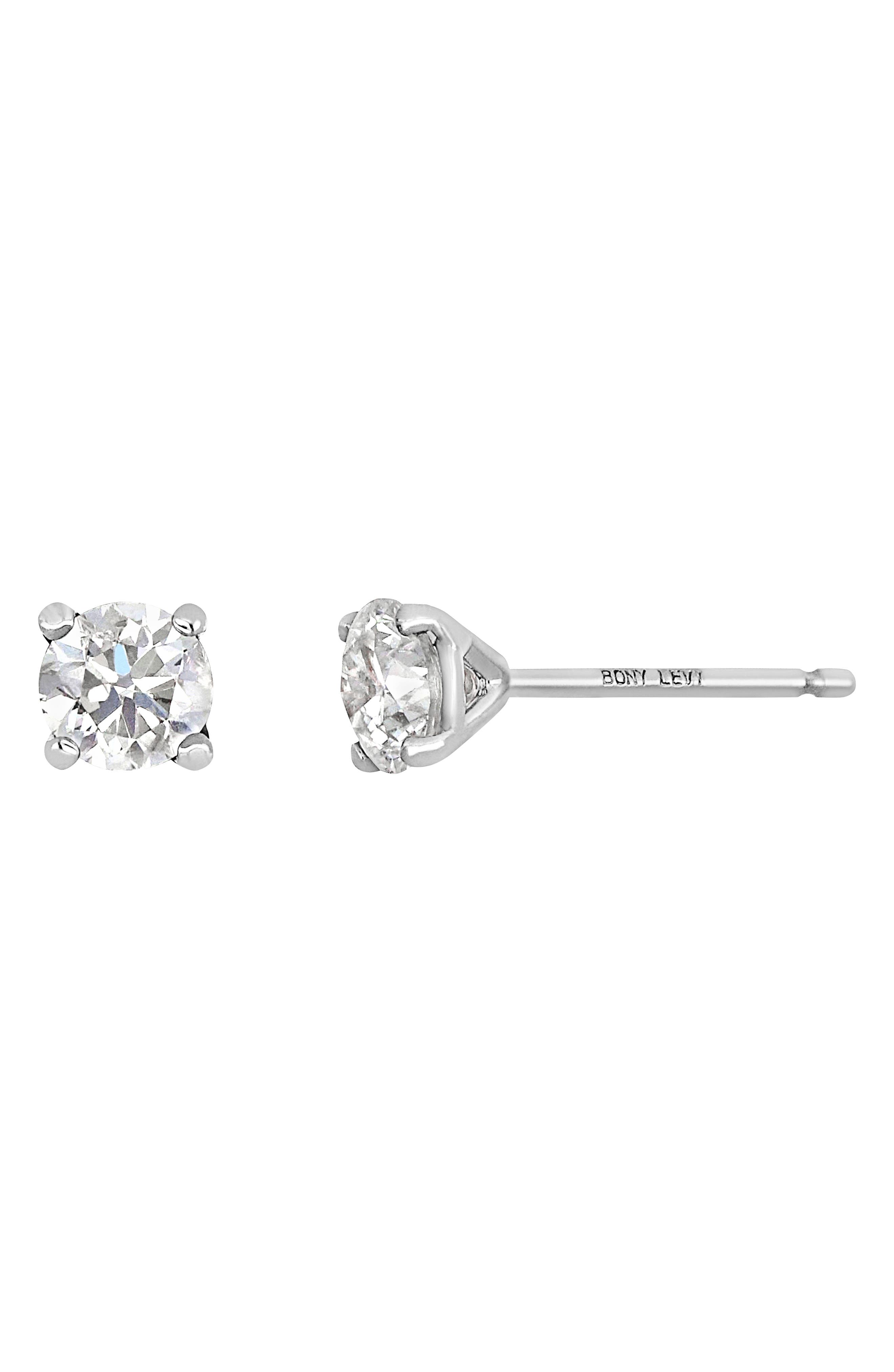 Bony Levy Prong Diamond Stud Earrings - 0.50 ctw.