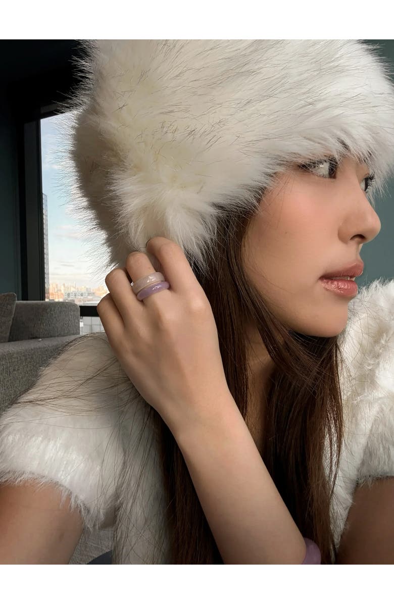 seree Lilac Purple jade ring, Alternate, color, Purple