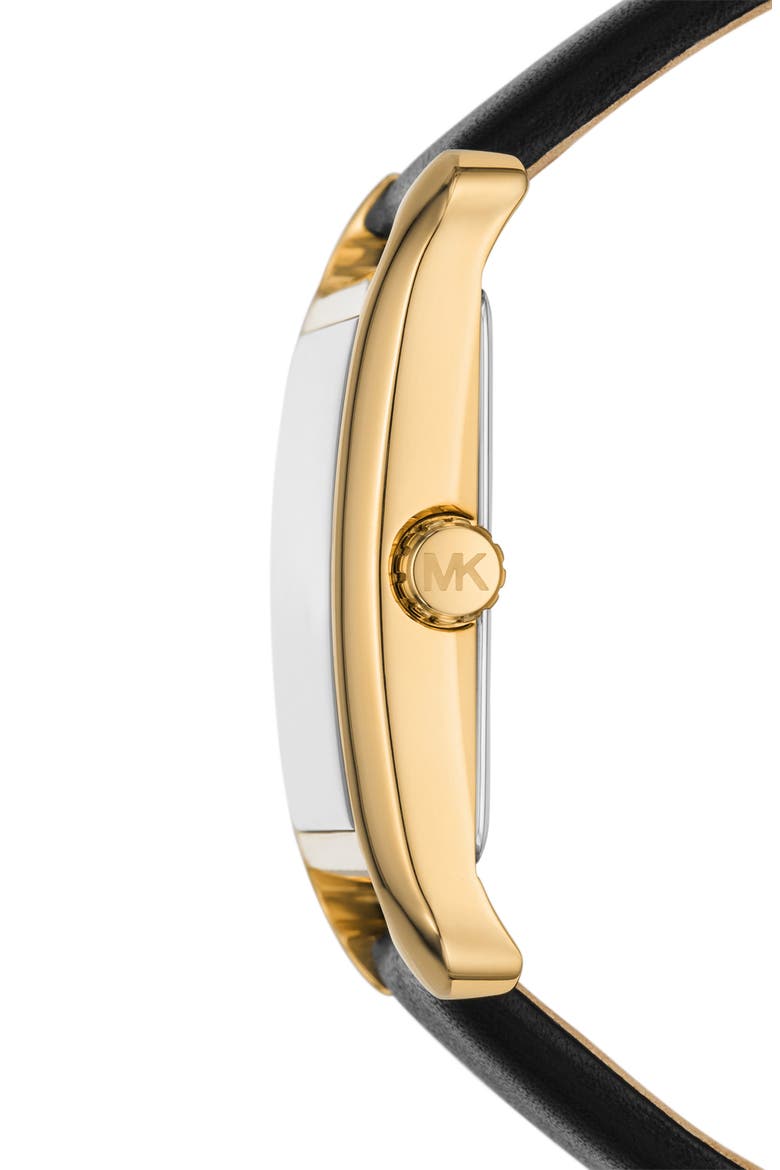 Monroe Leather Strap Watch, 27mm, Alternate, color, GOLD
