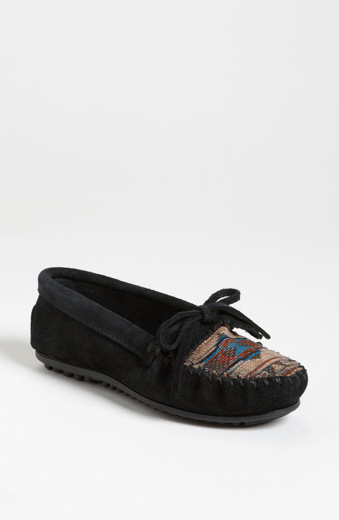 'El Paso II' Suede Moccasin, Main, color, BLACK SUEDE