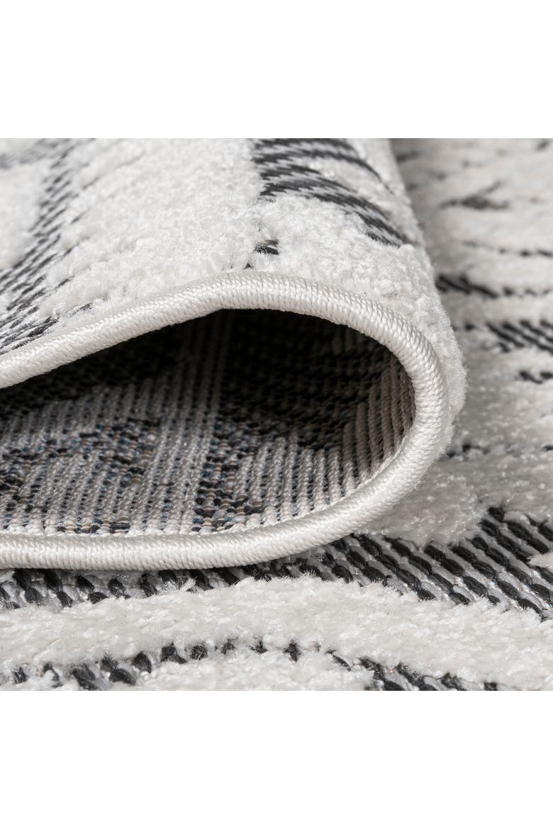 Citta High-Low Pile Mediterranean Tile Indoor/Outdoor Area Rug, Alternate, color, White/Black