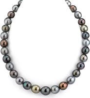 The Pearl Source 10-12mm Tahitian South Sea Multicolor Drop - Shape Pearl Necklace - Premier AAAA Quality