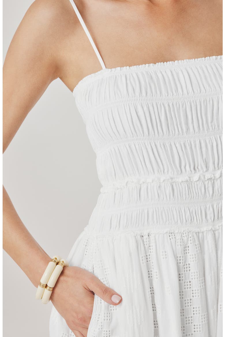 Kenzie Eyelet Sleeveless Maxi Dress, Alternate, color, WHITE