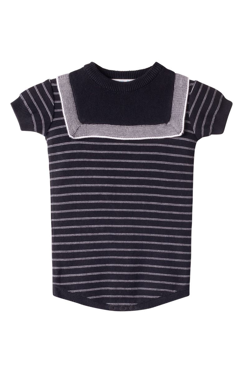 Feltman Brothers Stripe Knit Romper, Main, color, Navy