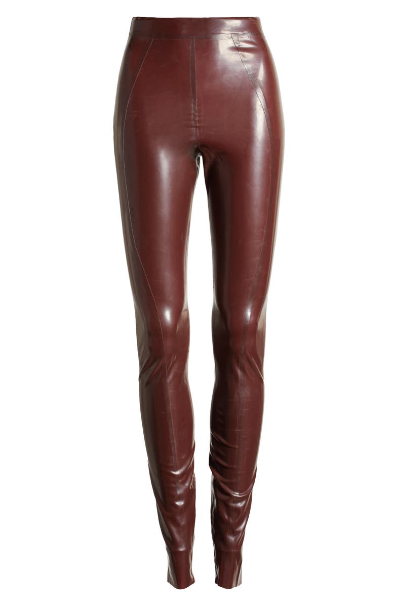 HOUSE OF CB Lia High Waist Latex Leggings, Alternate, color, Raisin