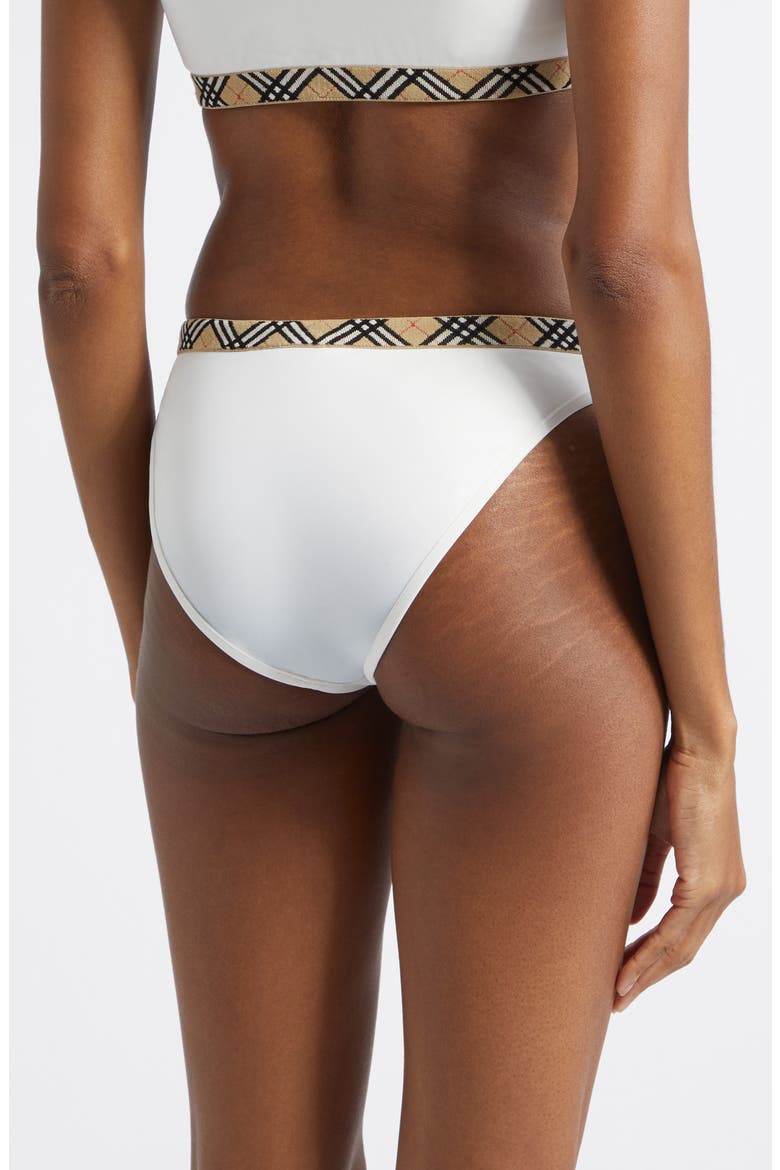 Check Trim Bikini Bottoms, Alternate, color, CHALK