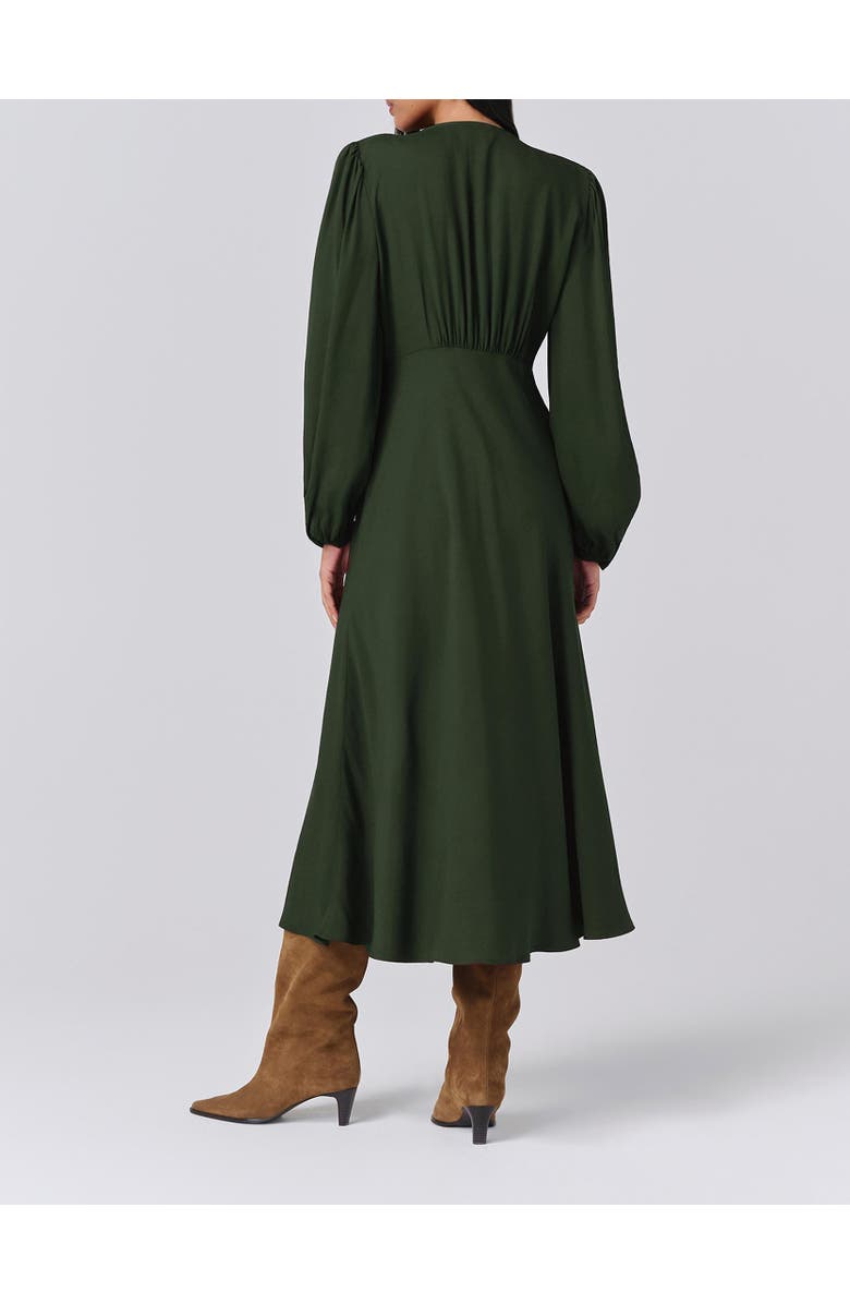 Ghost London Francesca Crepe Button Up Midi Dress, Alternate, color, Green
