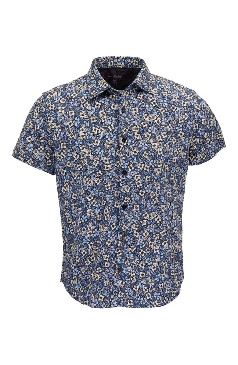 Lords of Harlech Floral Field Mens Knit Shirt, Alternate, color, Floral Field Black