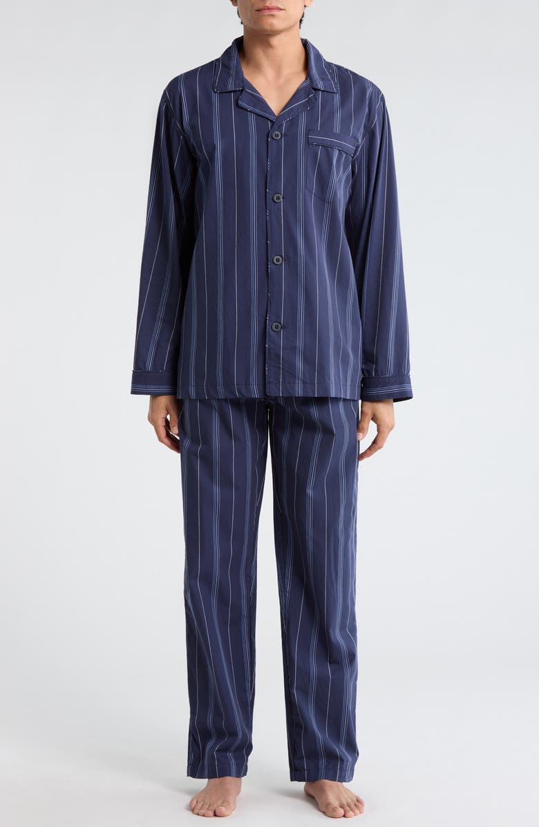 Majestic International Traditional Stripe Cotton Pajamas, Main, color, 