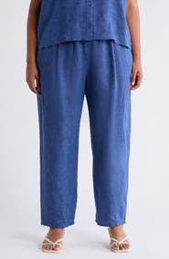 Eileen Fisher Pleated Organic Linen Lantern Pants