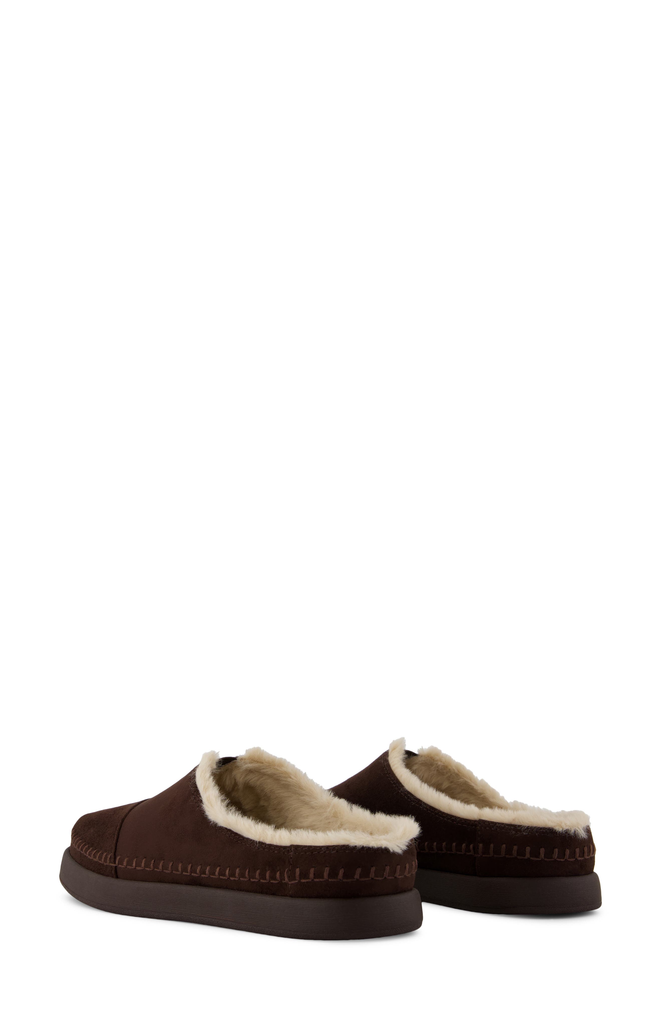 Alpeas Faux Fur Lined Leather Slip-On Shoe, Alternate, color, DARK BROWN