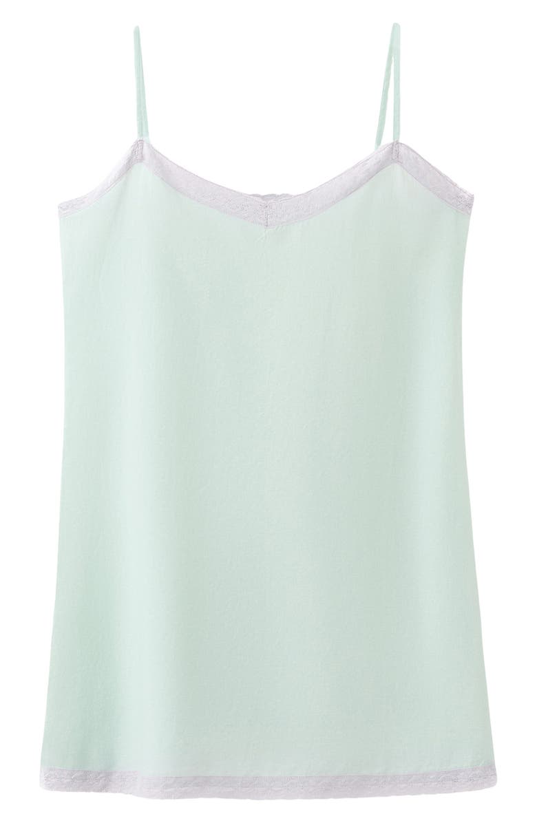 MANGO Lace Trim Cotton Nightgown, Alternate, color, Blue