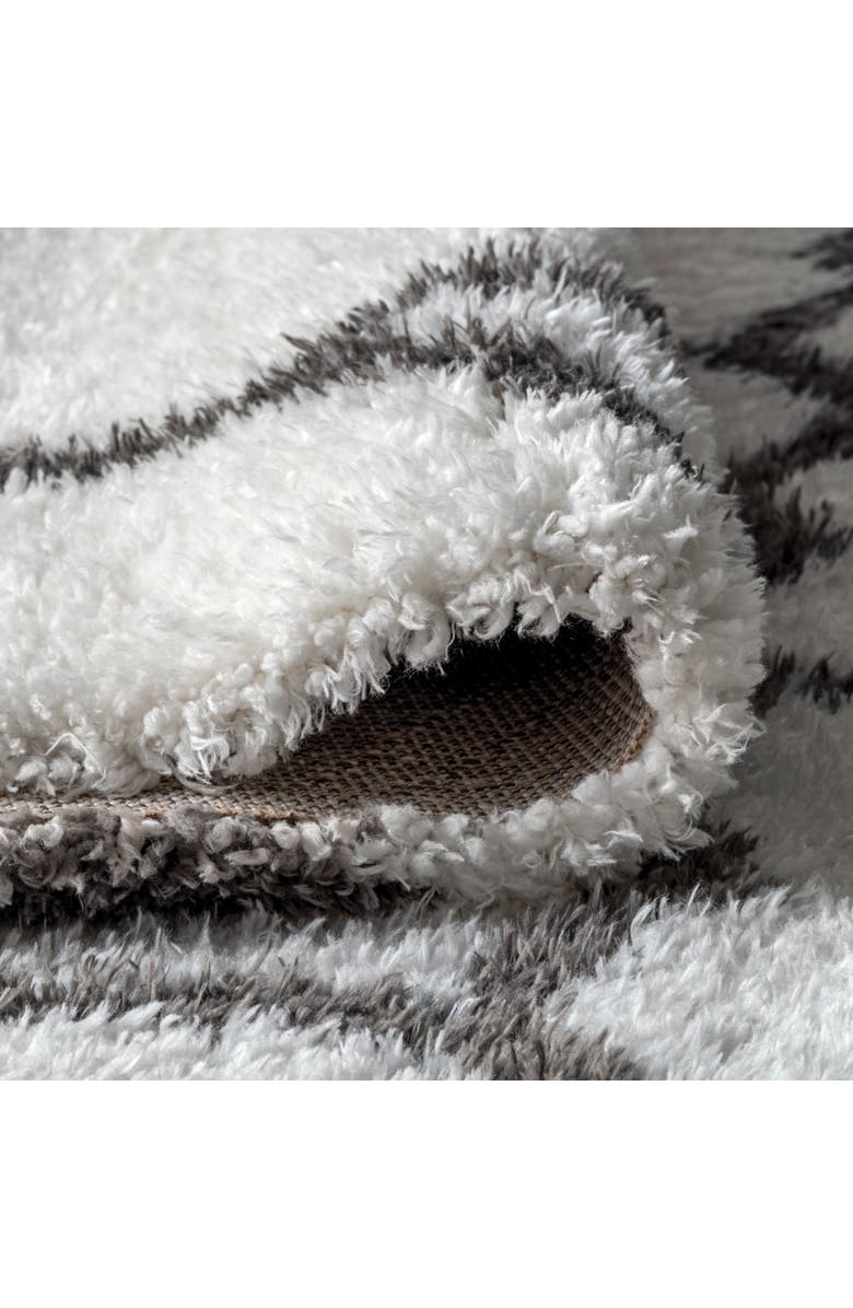JONATHAN Y Marrakesh Shag Trellis Area Rug, Alternate, color, Ivory/Charcoal