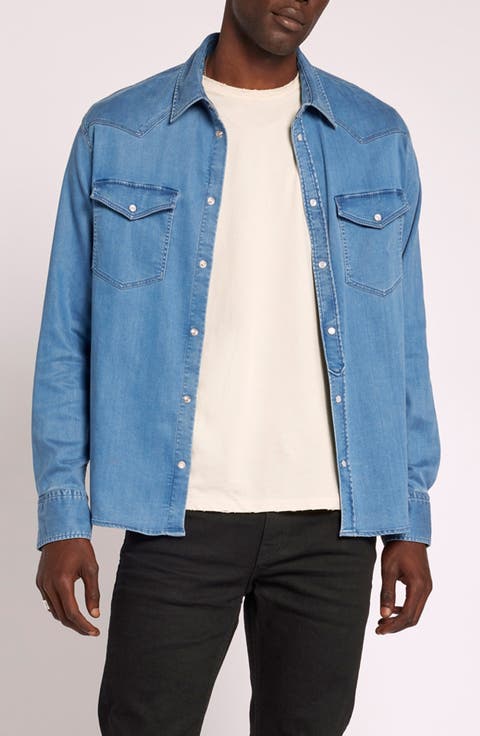 Classic Western Denim Snap-Up Shirt (Delta)