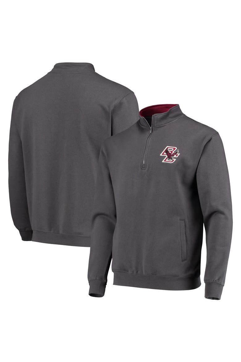 Men's Colosseum Charcoal Boston College Eagles Tortugas Logo Quarter-Zip Pullover Jacket, Main, color, Charcoal
