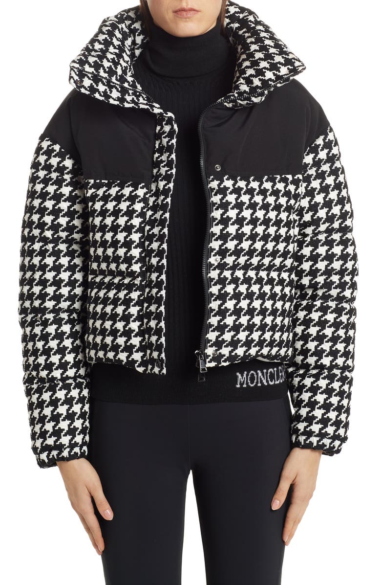 Moncler Nil Houndstooth Quilted Down Jacket, Main, color, 