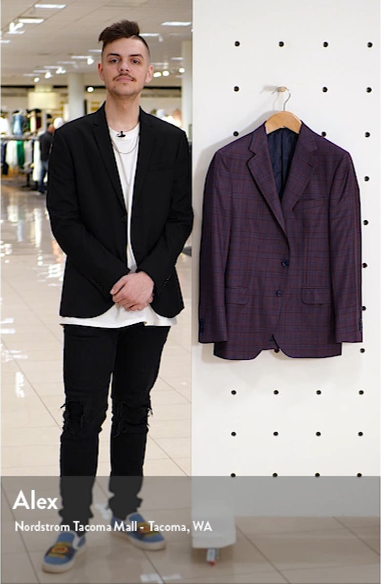 Classic Fit Plaid Wool Sport Coat, sales video thumbnail
