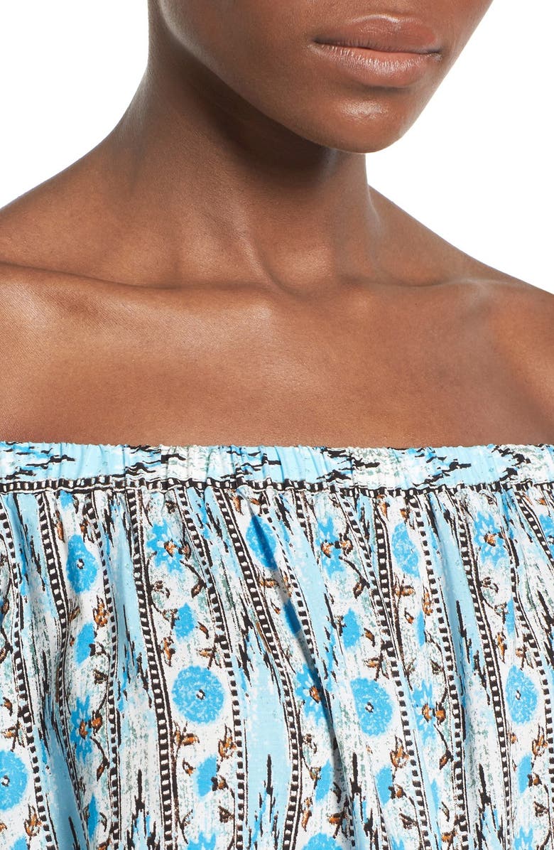 ASTR the Label ASTR Mixed Print Off the Shoulder Top, Alternate, color, 
