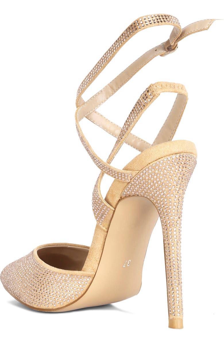 Rag & Co Charmer Rhinestone Stiletto Pump, Alternate, color, Champagne