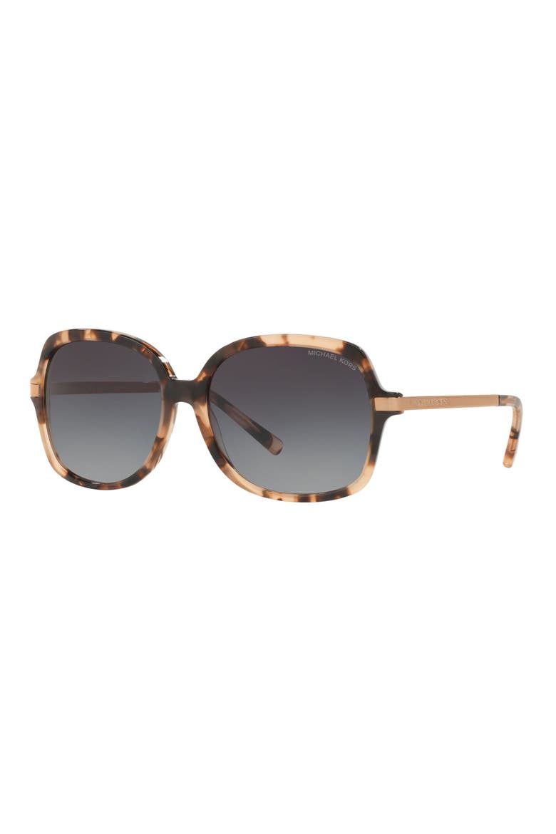 57mm Gradient Square Sunglasses, Alternate, color, PINK TORTOISE/ BLACK GRADIENT