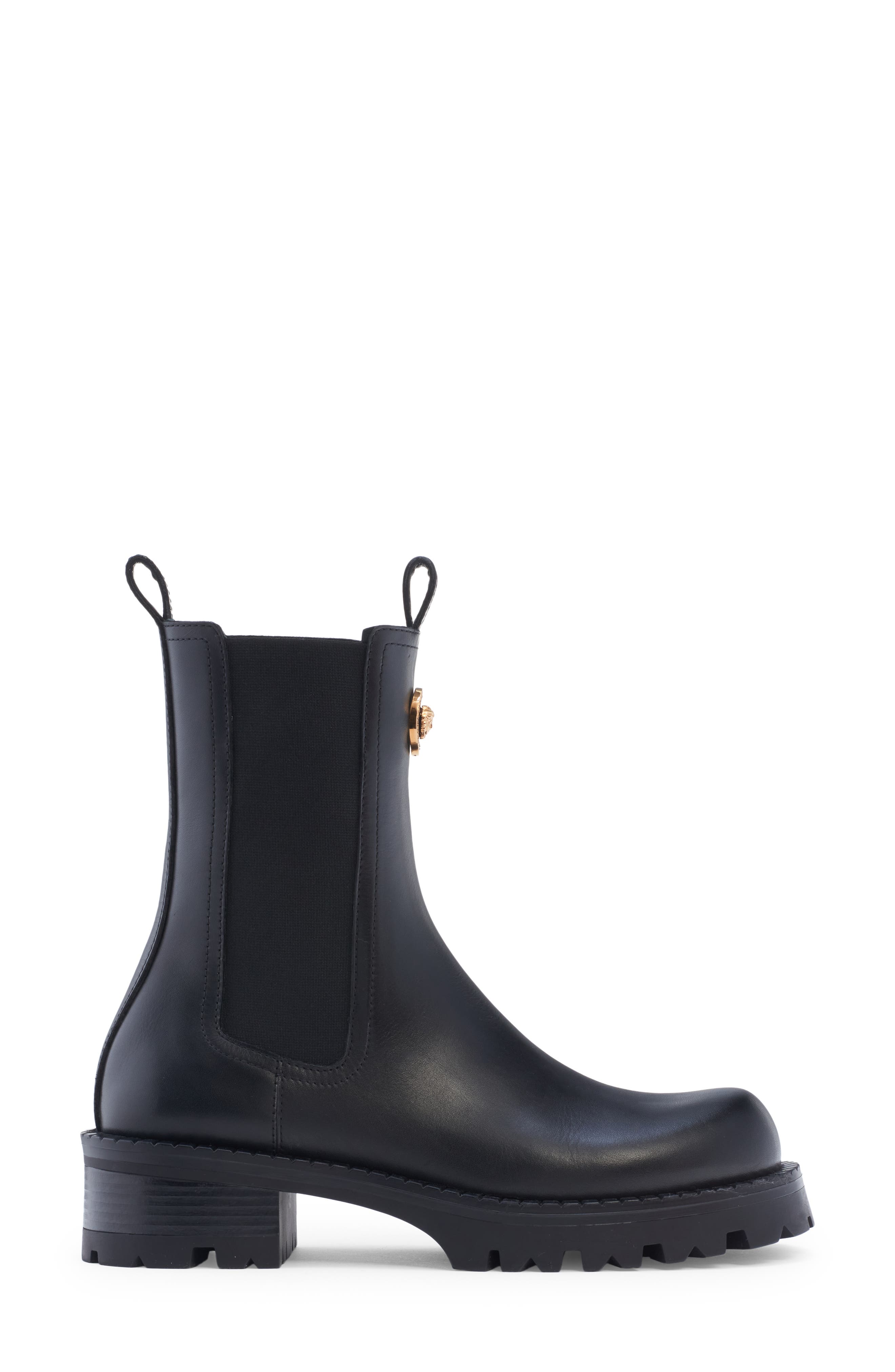 Versace Medusa Medallion Chelsea Boot, Alternate, color, 