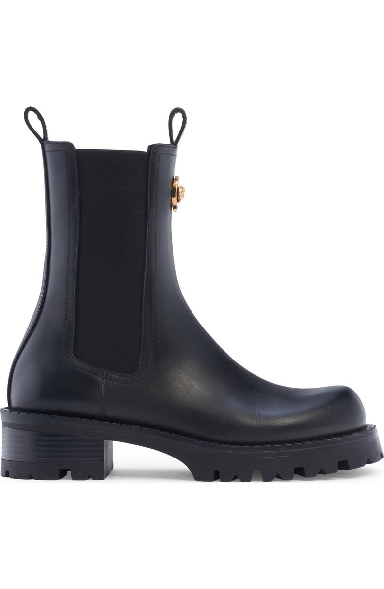 Versace Medusa Medallion Chelsea Boot, Alternate, color,