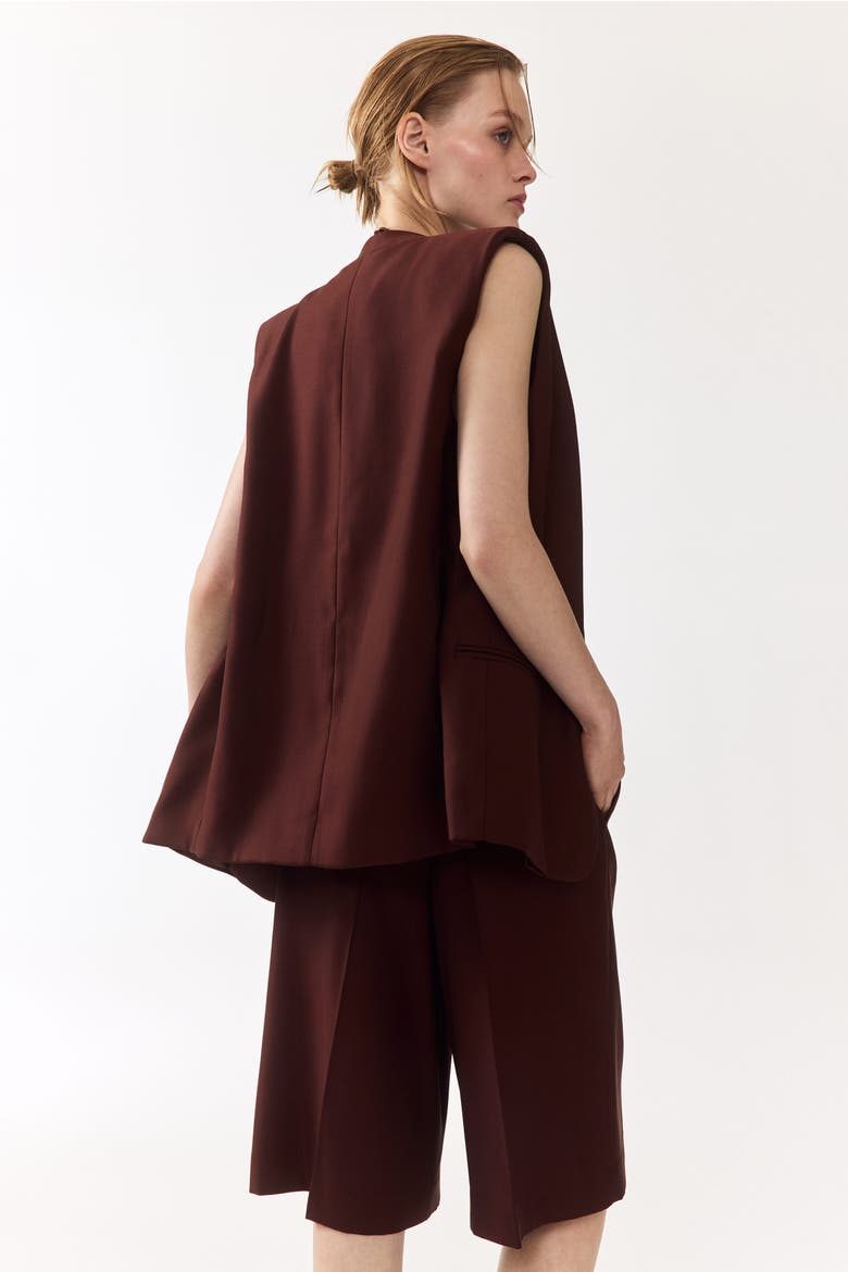 Belted Waistcoat, Alternate, color, Dark brown