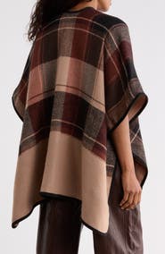 Vince Camuto Plaid Reversible Topper