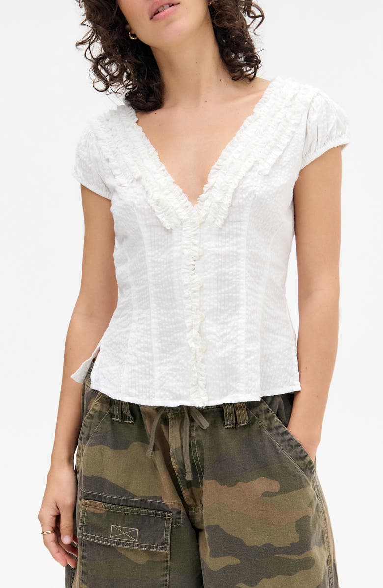 BDG Urban Outfitters Ria Ruffle Top, Main, color, 