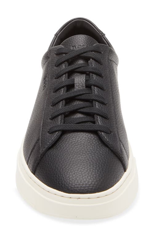 Hugo Boss Low-top Trainers In Grained Faux Leather In Black
