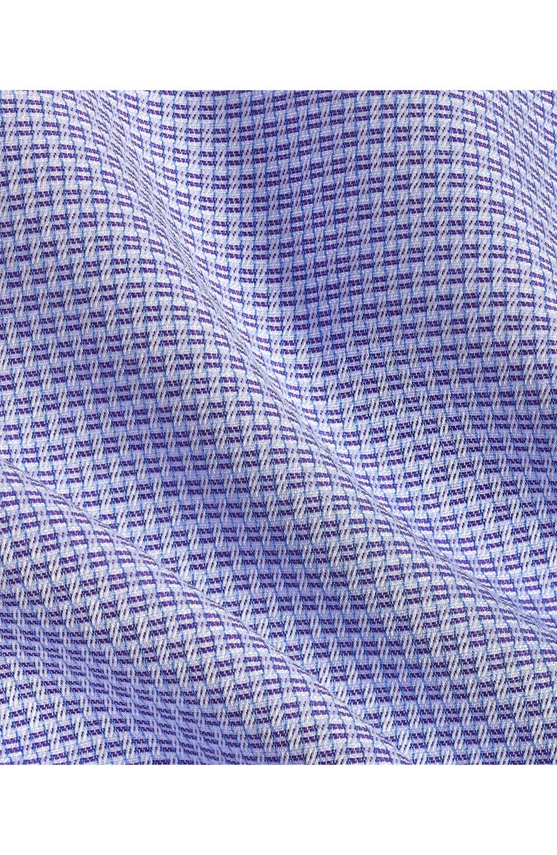 David Donahue Regular Fit Micropattern Cotton Dobby Dress Shirt, Alternate, color, Purple